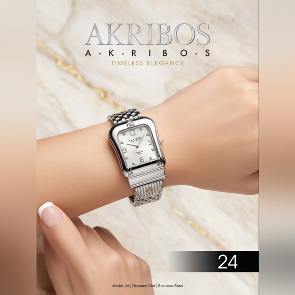 Akribos XXIV Accessories - Akribos XXIV Silver Women's Stainless Steel Bracelet Watch